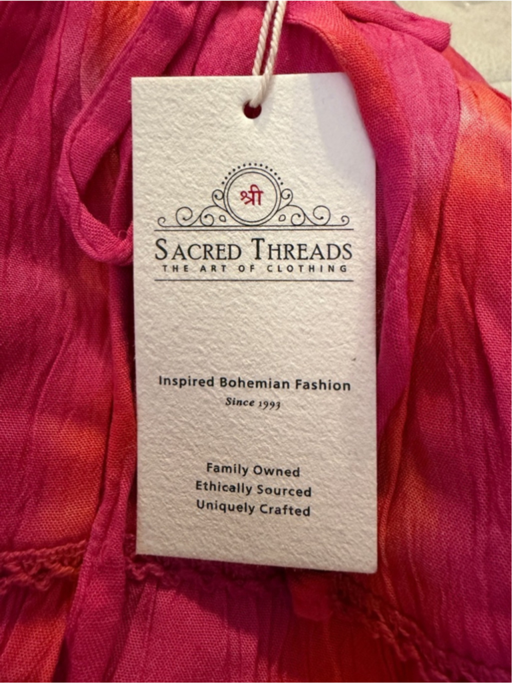 Sacred Threads Pink & Orange Tie-Dye Tiered Midi Skirt - Picture 5 of 8